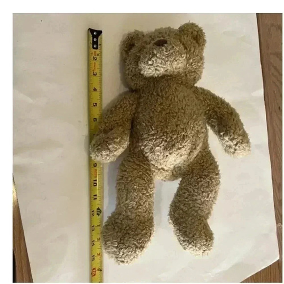 Build A Bear Workshop Retired 1997 15" Curly Tan Teddy Bear Black Leather Paws. - Picture 5 of 8